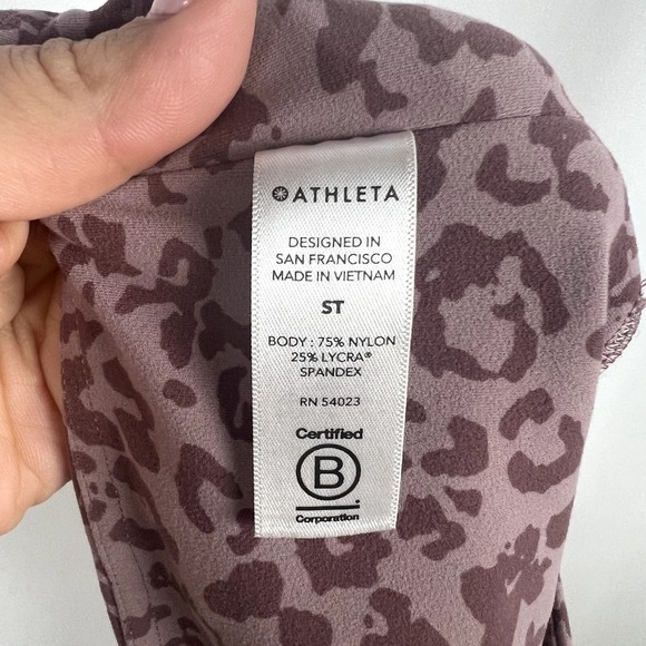 ATHLETA Woman Size Small Tall Elation Ultra Highrise Tight Leopard Print - Picture 7 of 9